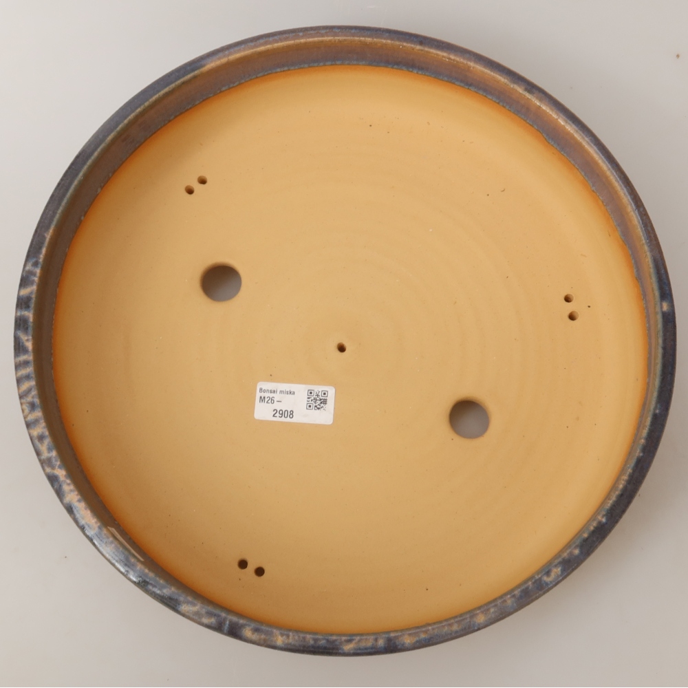 Ceramic bonsai pot, 31 x 31 x 7.5 cm, blue