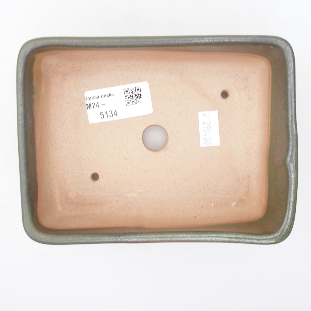 Ceramic bonsai bowl  15 x 11 x 5,5 cm, color green