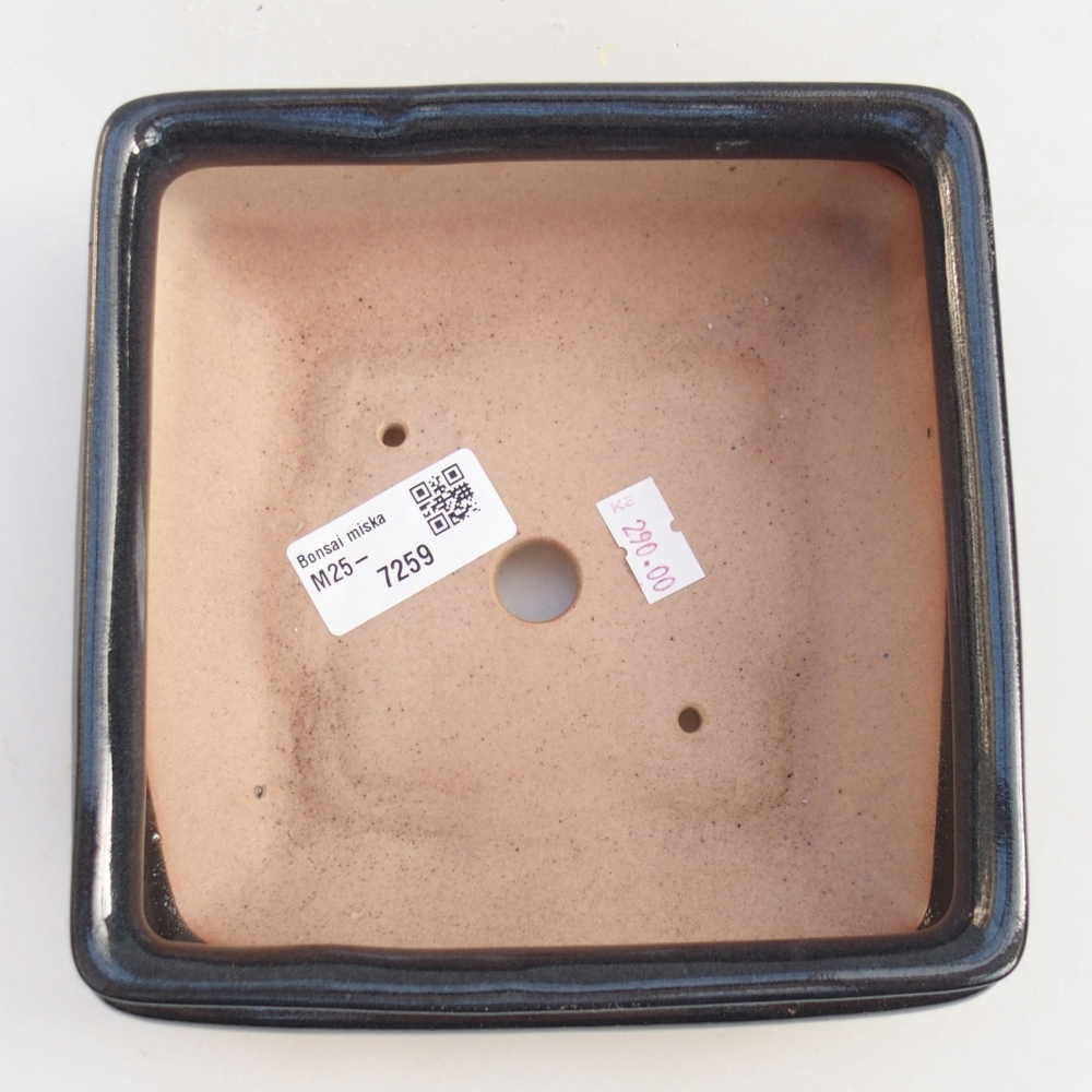 Ceramic bonsai bowl 15,5 x 15,5 x 6 cm, black