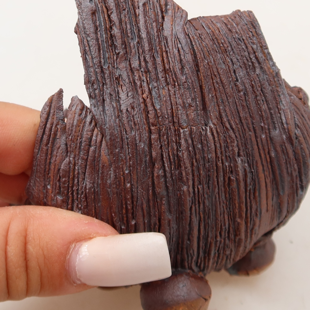 Ceramic Shell, 9.5 x 8.5 x 9 cm, brown