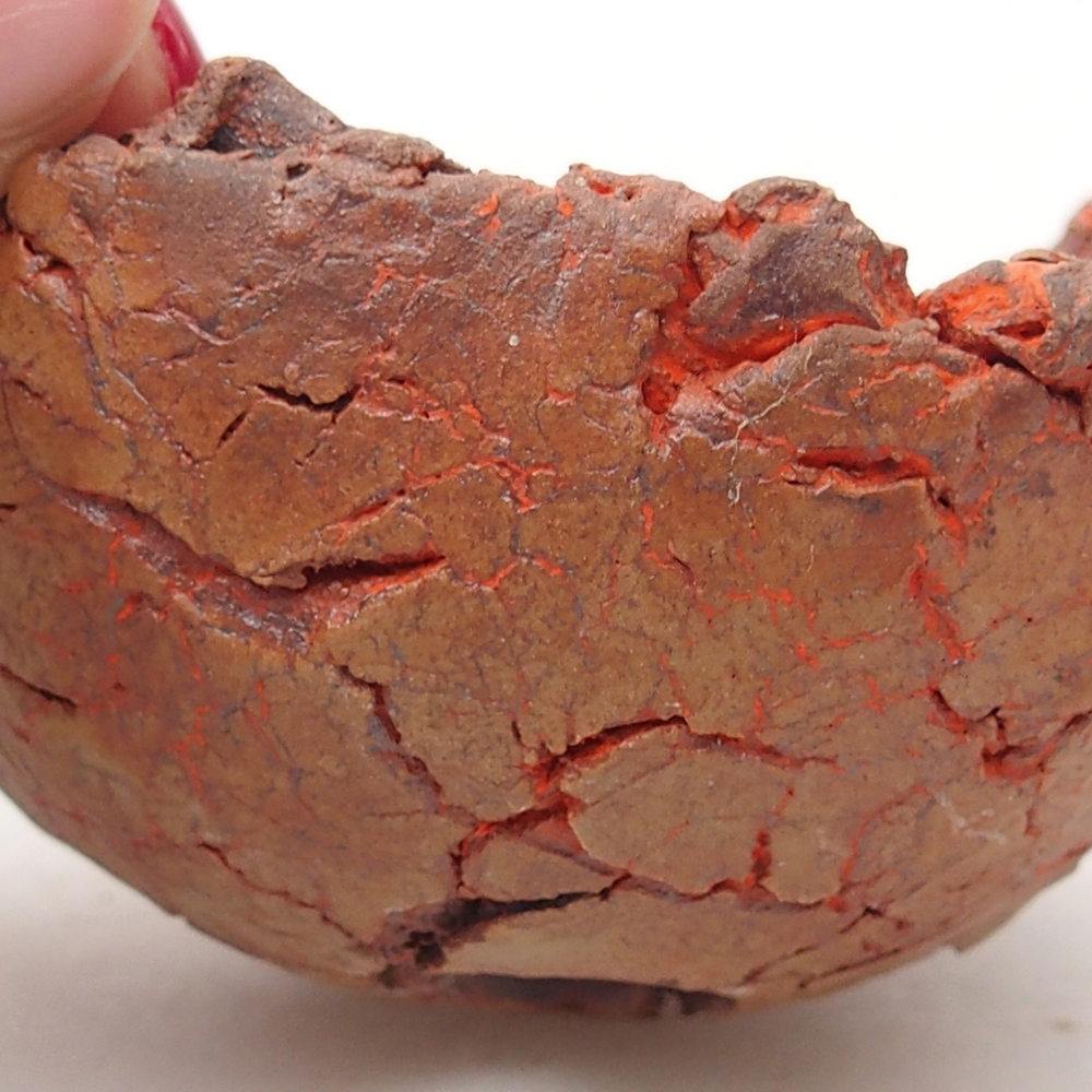 Ceramic Shell 7 x 7 x 3,5 cm , colour orange