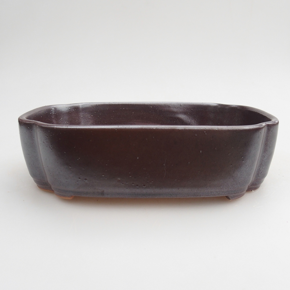 Ceramic bonsai bowl 18 x 13 x 5 cm, brown