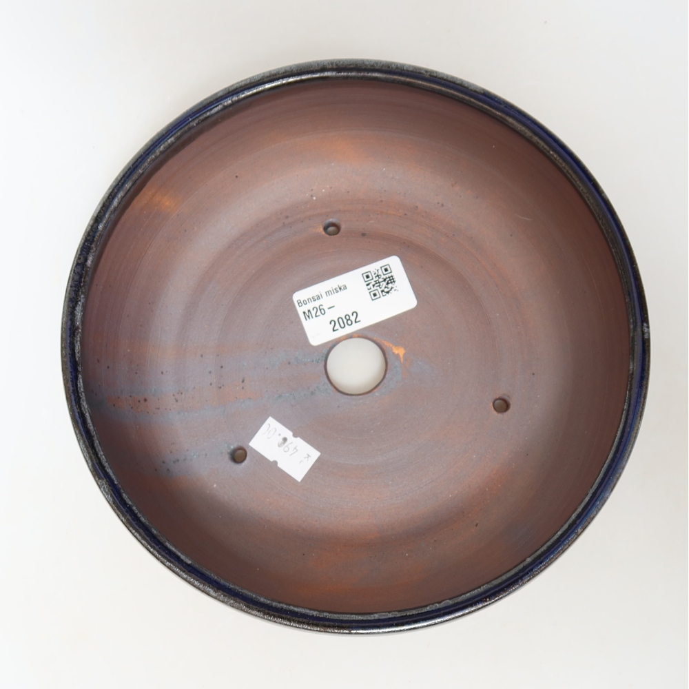 Ceramic bonsai pot, 18 x 18 x 5.5 cm, blue