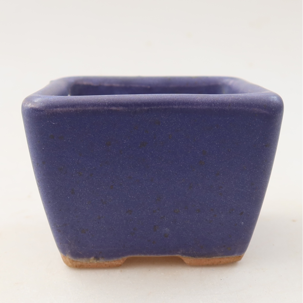 Ceramic bonsai pot, 6.5 x 6.5 x 5 cm, purple