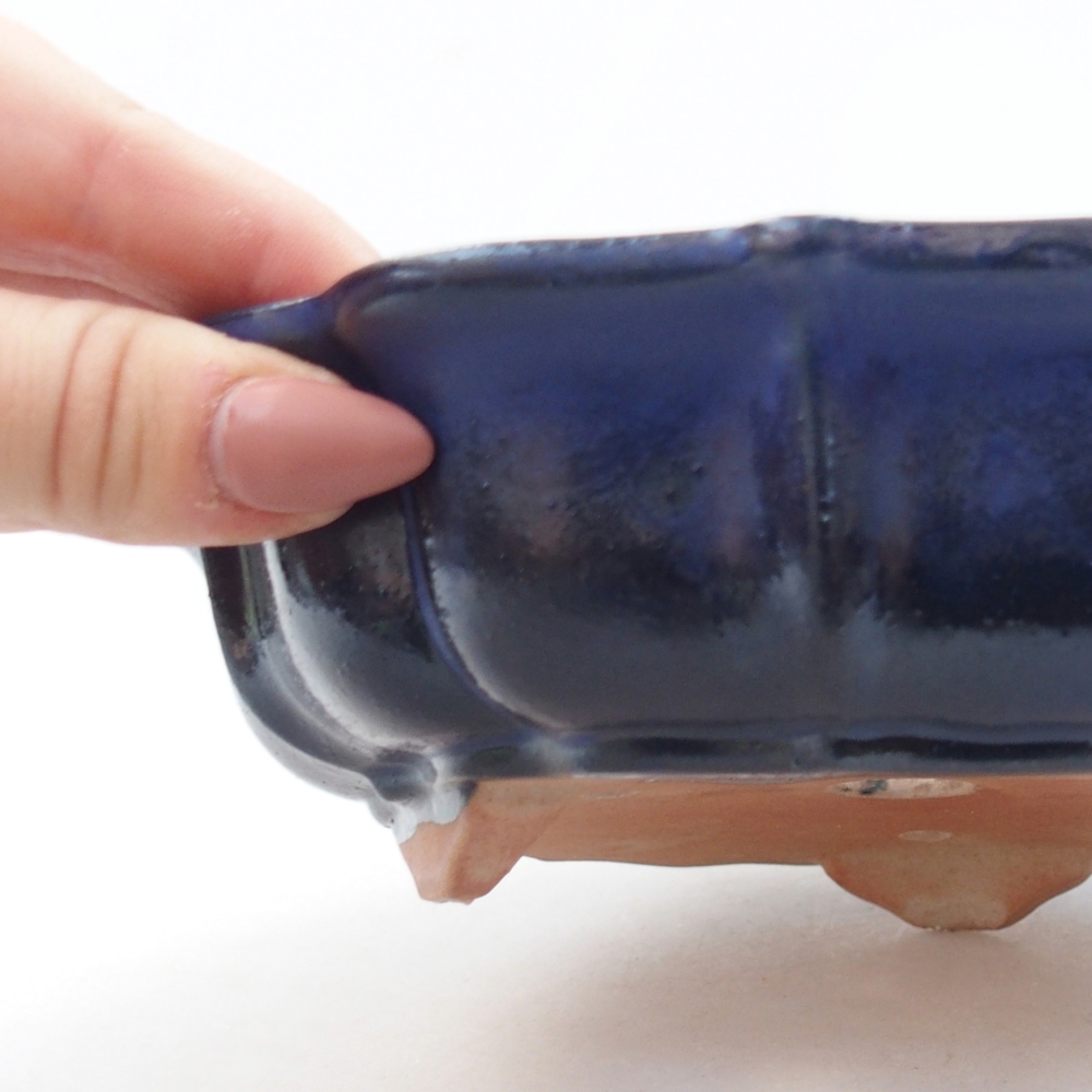 Ceramic bonsai bowl 19 x 19 x 5 cm, colour blue