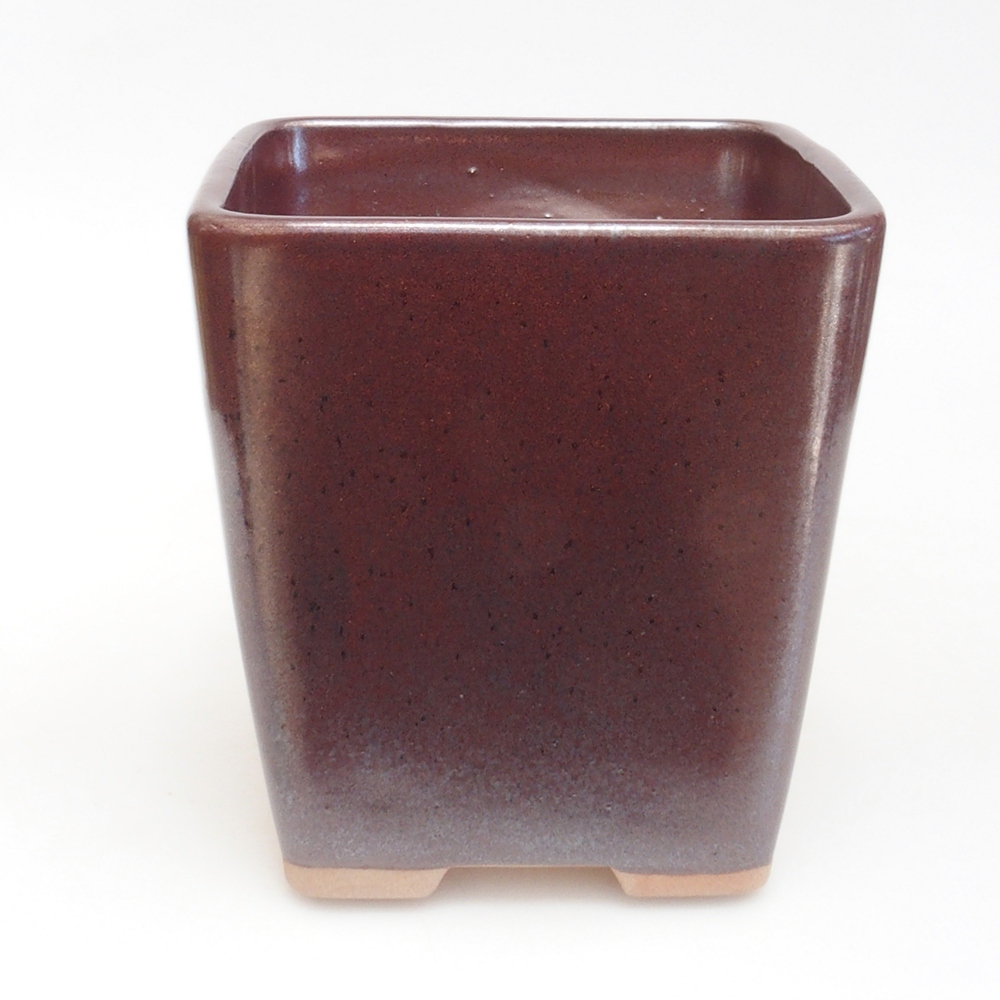 Ceramic bonsai bowl 13,5 x 13,5 x 14,5 cm, color brown