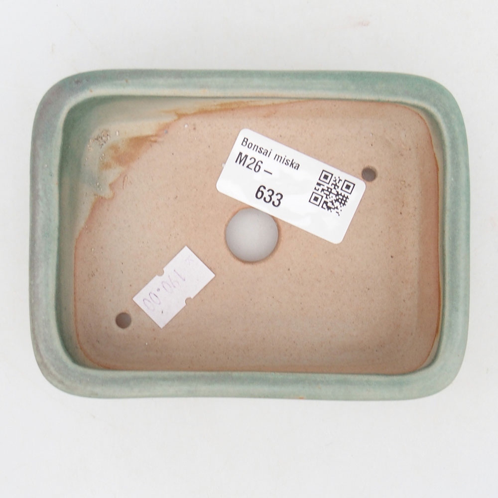 Ceramic bonsai bowl 11,5 x 8,5 x 3 cm, green