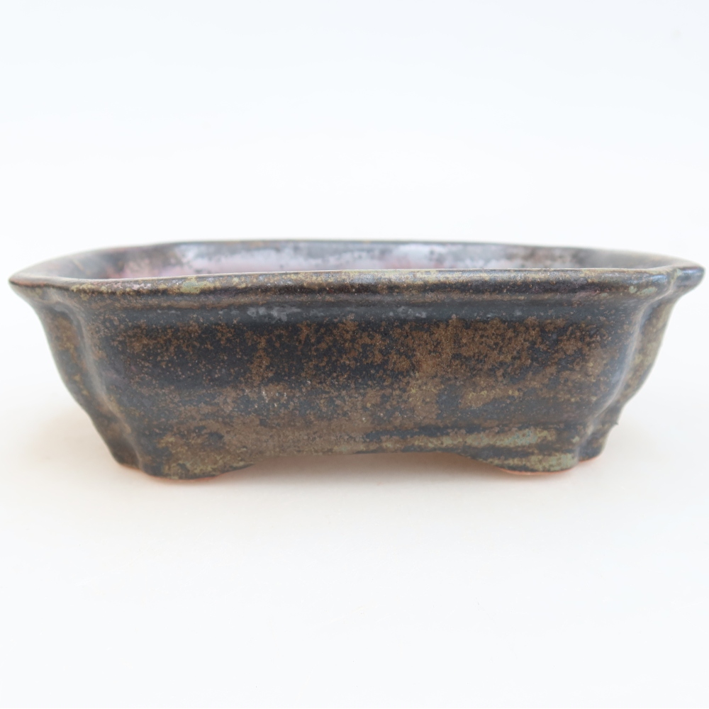 Ceramic bonsai bowl 15,5 x 12 x 4,5 cm, brown