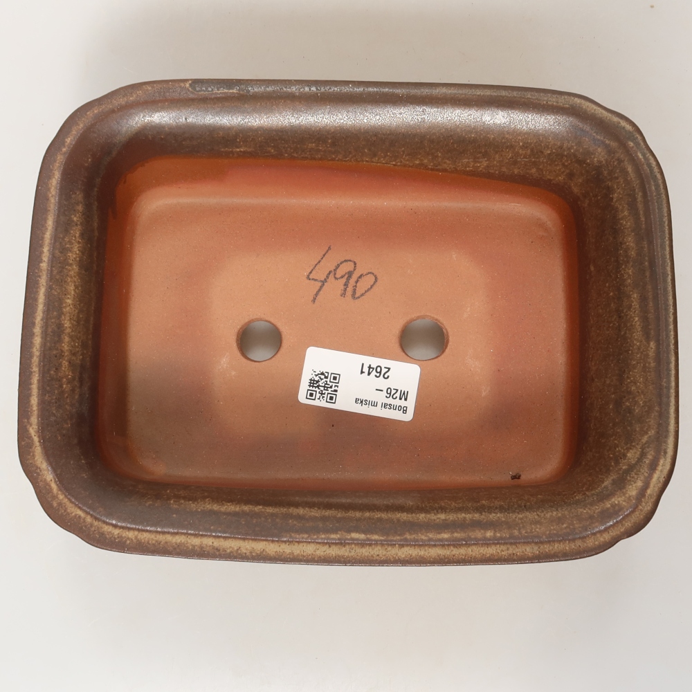 Ceramic Bowl  20 x 15.5 x 6 cm, brown
