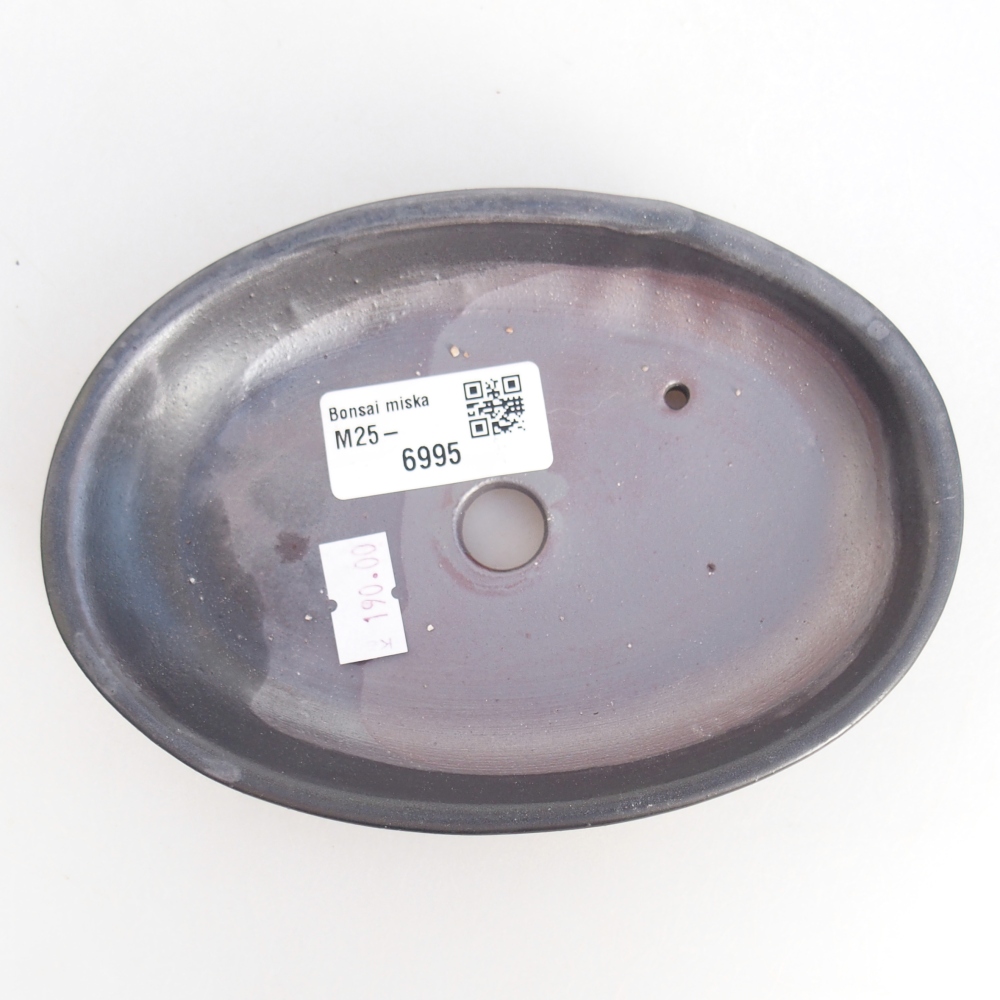 Ceramic bonsai bowl 15,5 x 11 x 2,5 cm, grey