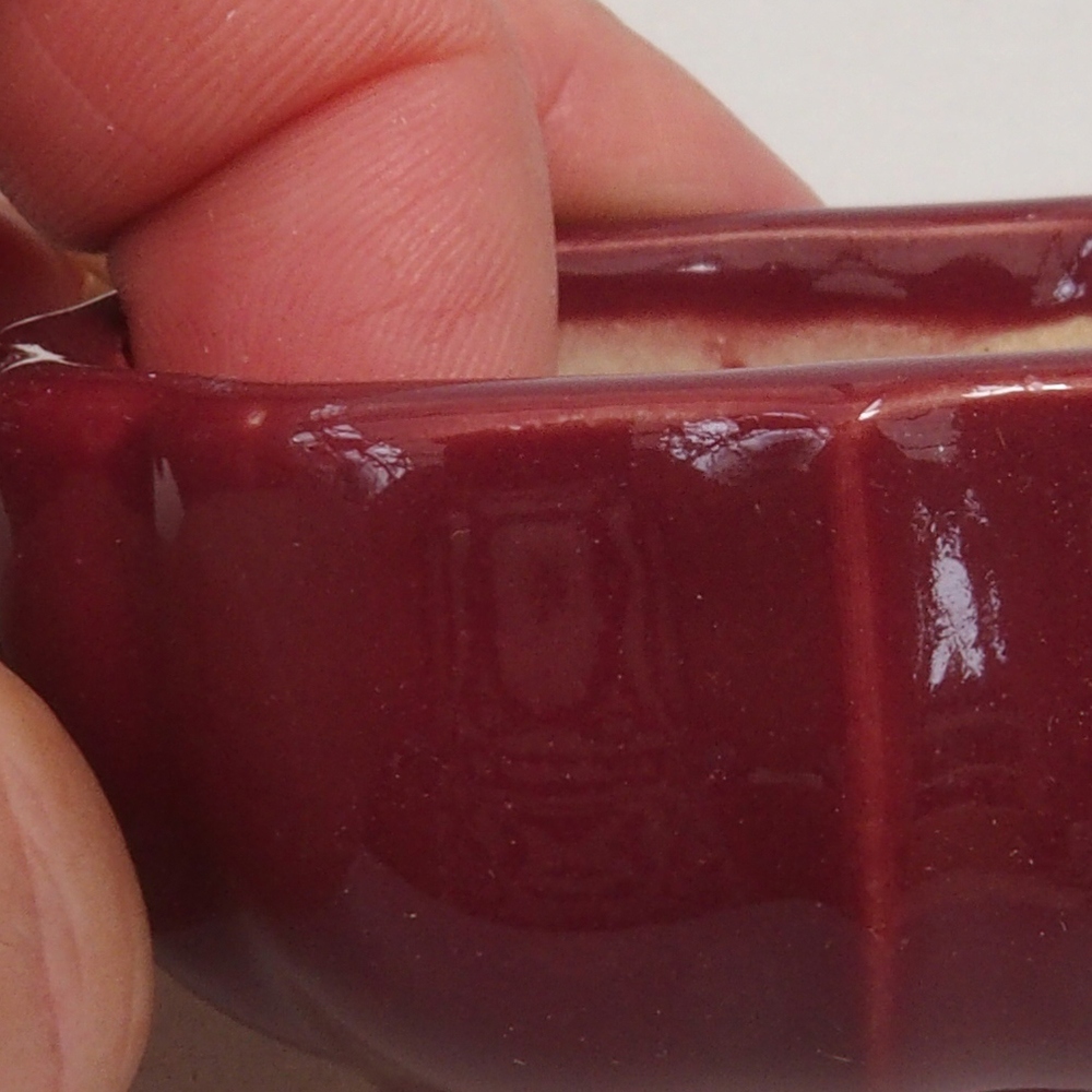 Mini bonsai bowl 5,5 x 5,5 x 2,5 cm, color burgundy