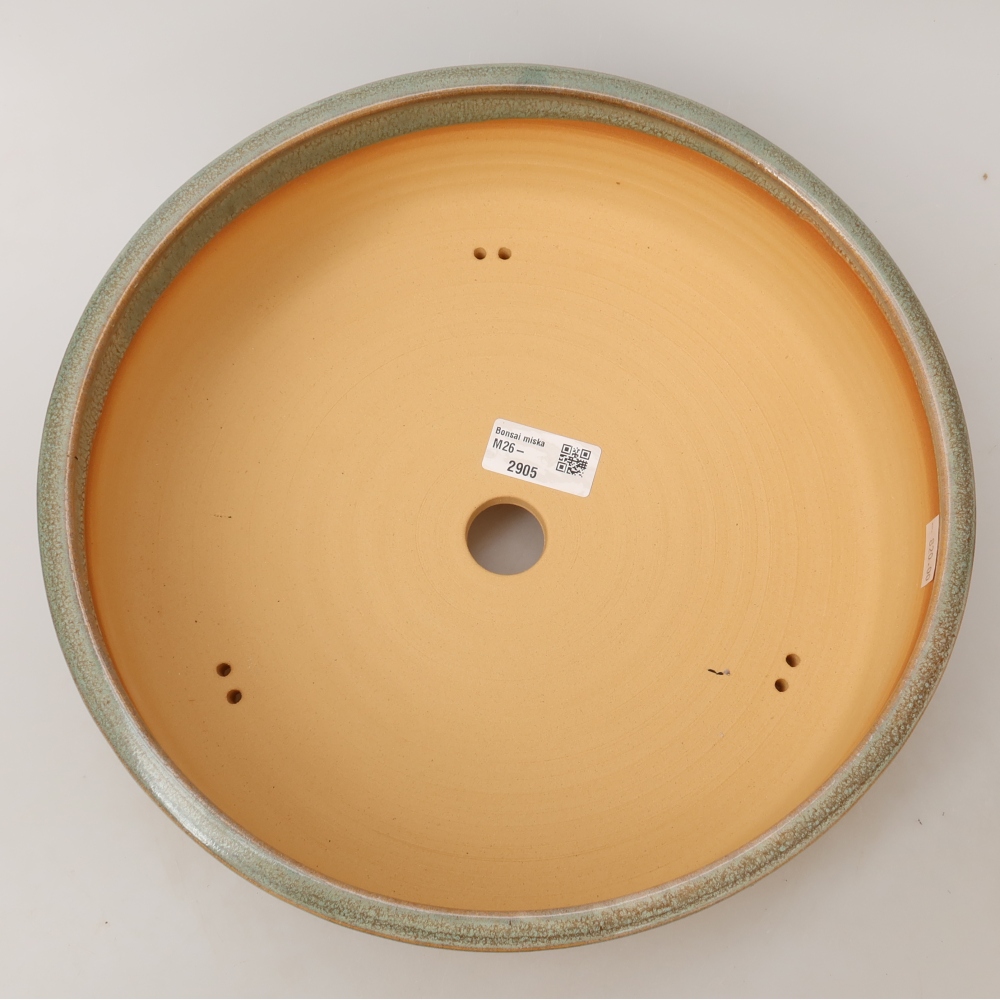 Ceramic bonsai pot, 29 x 29 x 8.5 cm, green