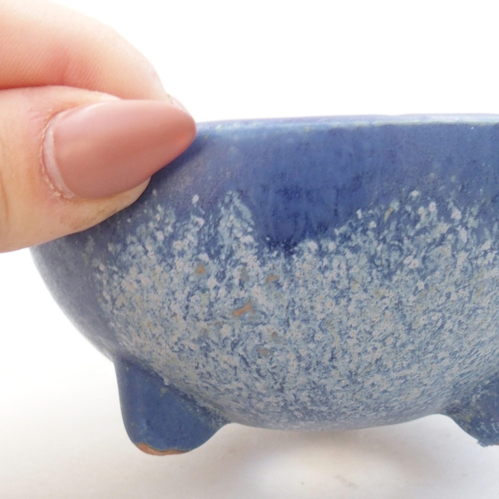 Ceramic bonsai bowl 9,5 x 9,5 x 5 cm, colour blue