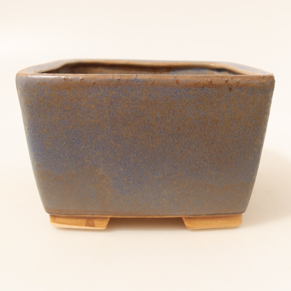 Ceramic bonsai pot, 13 x 13 x 8 cm, blue
