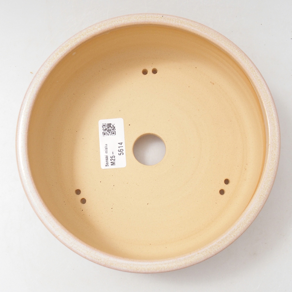 Ceramic bonsai pot 18.5 x 18.5 x 6 cm, beige