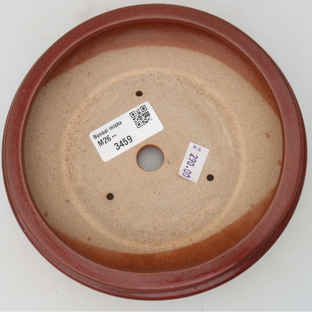 Ceramic bonsai pot, 15 x 15 x 5 cm, burgundy