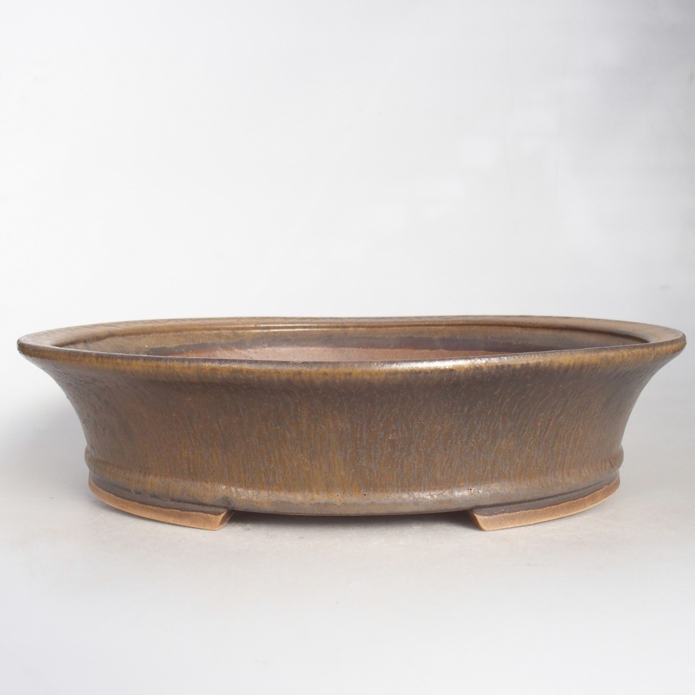 Ceramic bonsai bowl 32 x 29 x 7 cm, brown