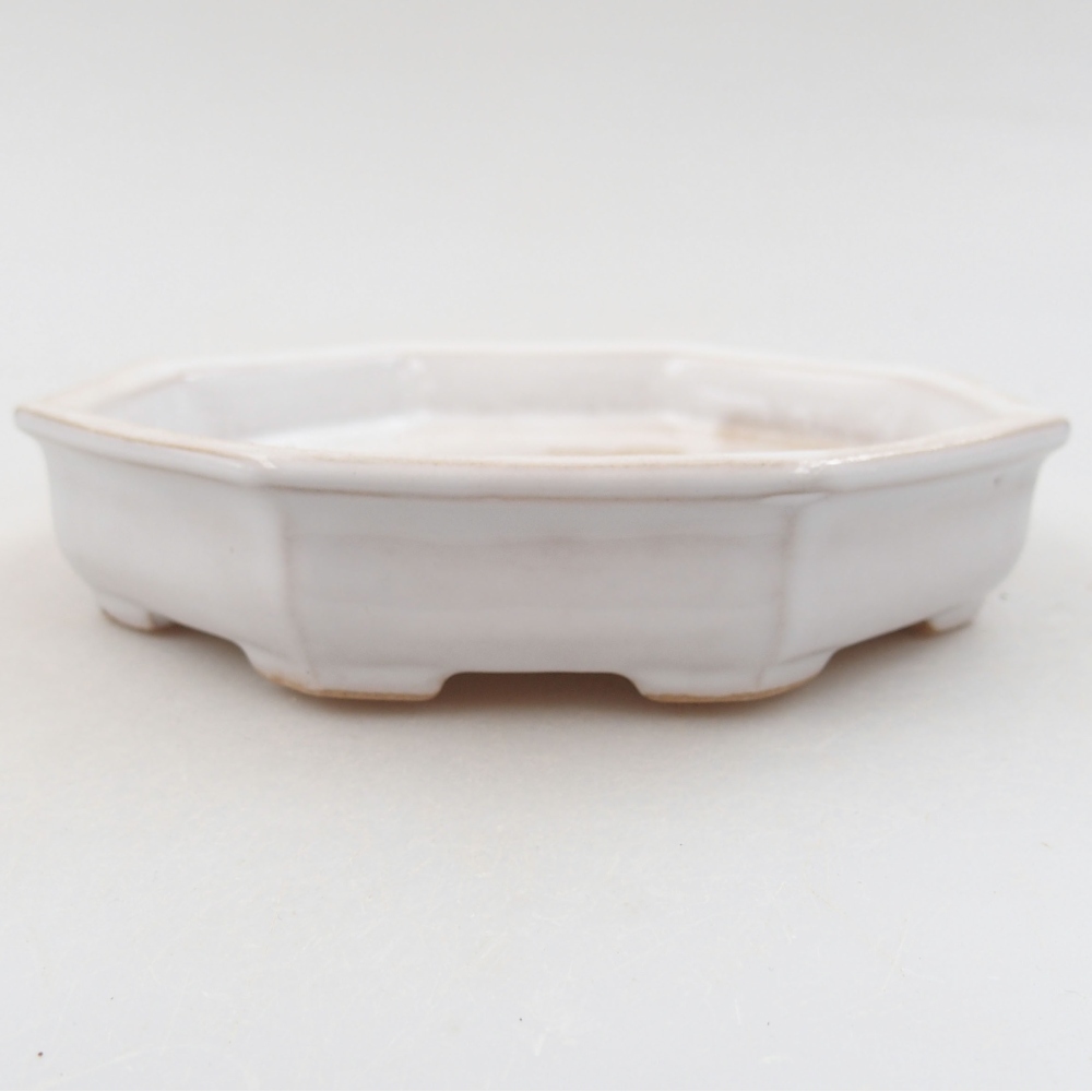 Ceramic bonsai bowl 11,5 x 11,5 x 2,5 cm, color white
