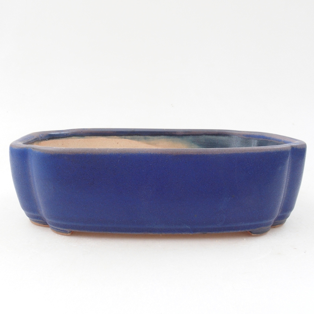 Ceramic bonsai bowl 18 x 13 x 5 cm, color blue