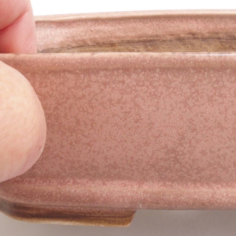 Ceramic bonsai bowl 17 x 14 x 4,5 cm, color pink