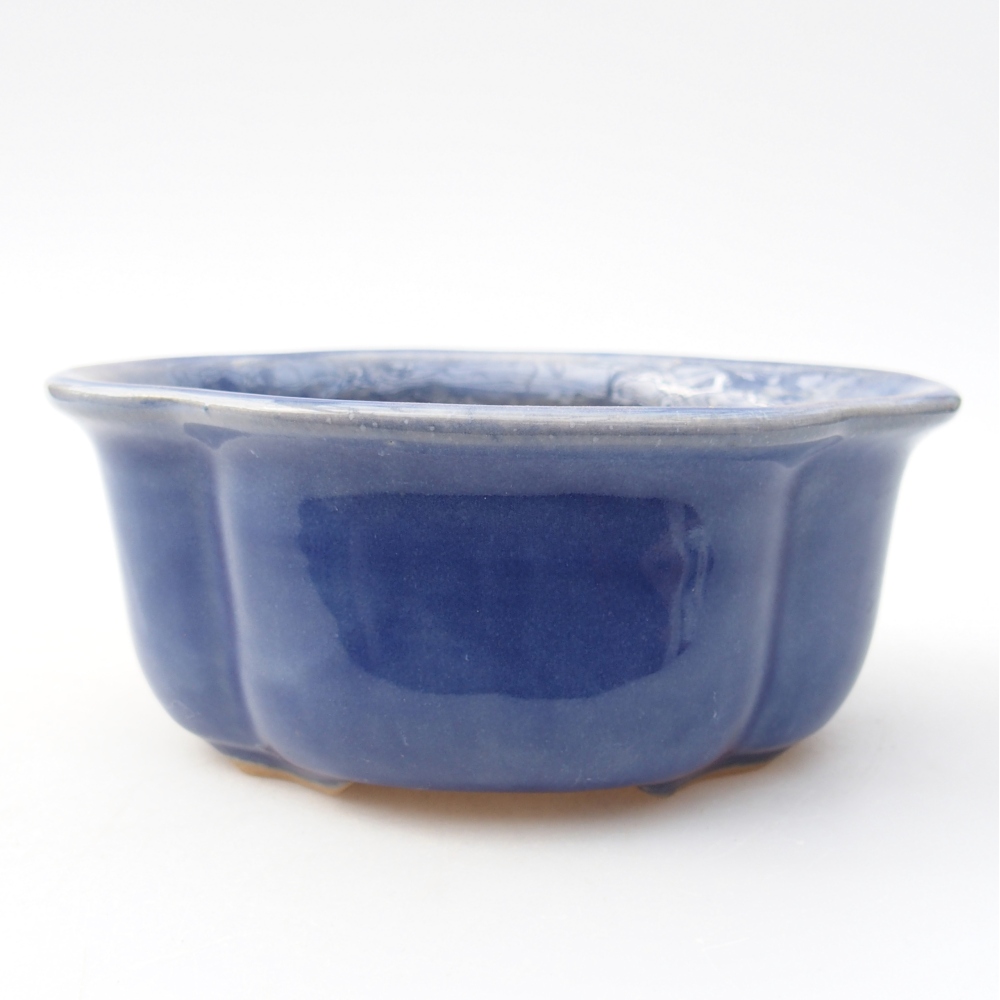 Ceramic bonsai bowl 13,5 x 11 x 5,5 cm, colour blue