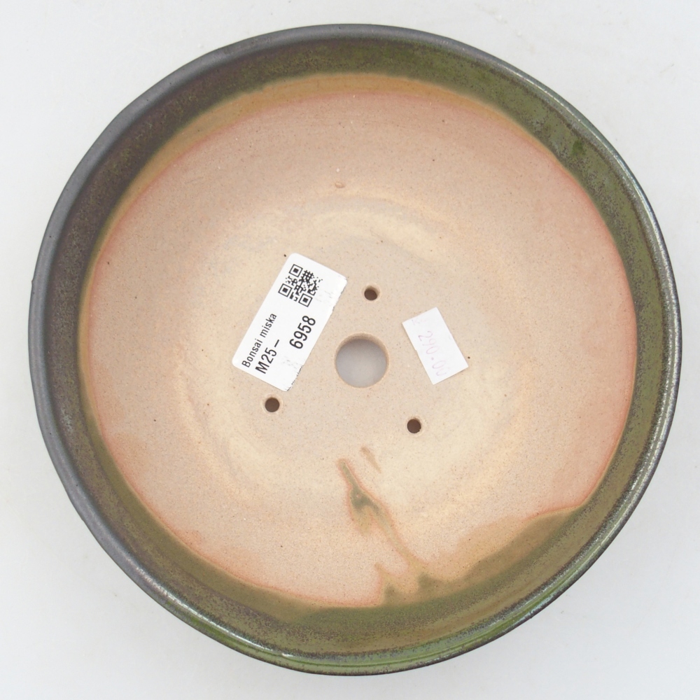 Ceramic bonsai bowl 18 x 18 x 5 cm, green
