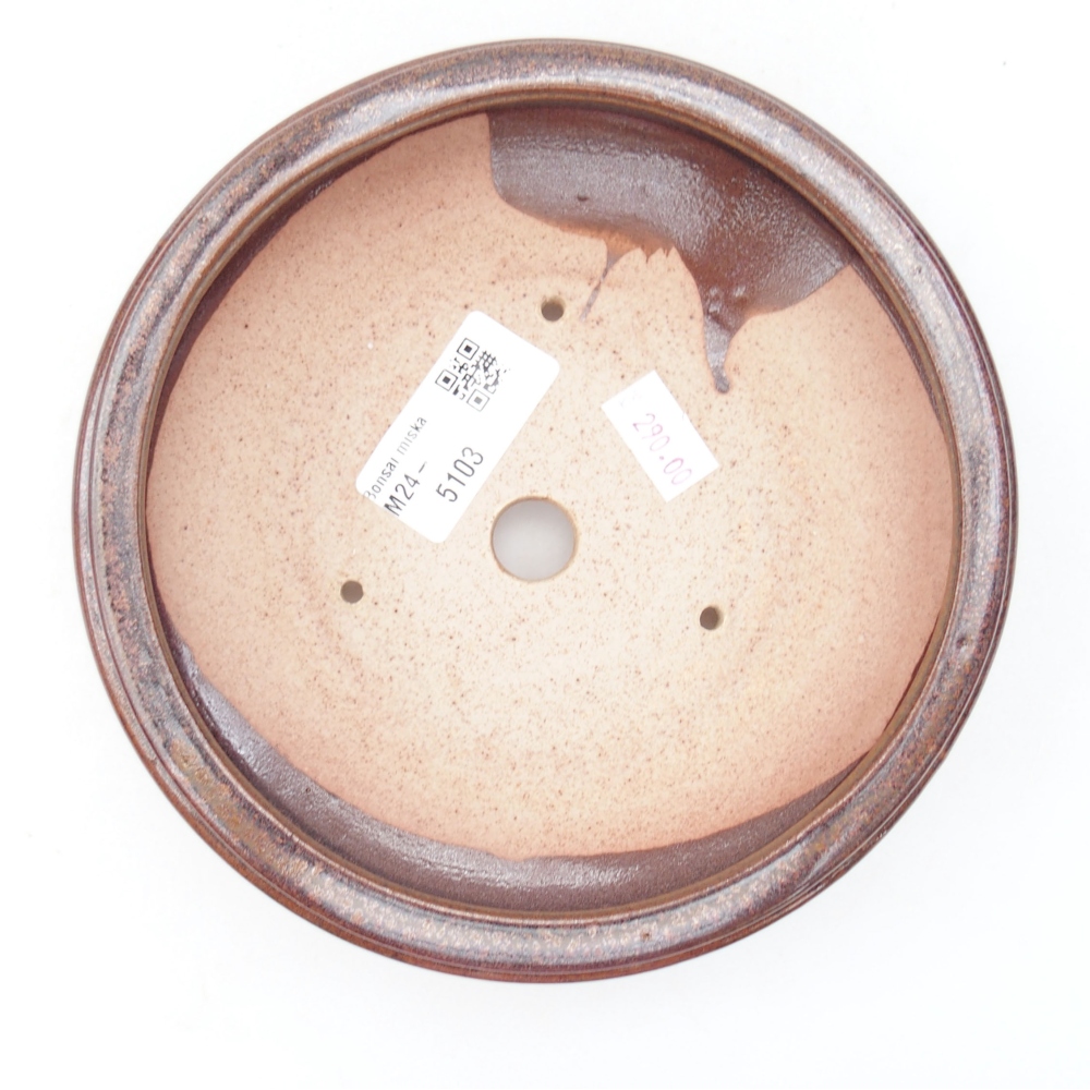 Ceramic bonsai bowl 15 x 15 x 4,5 cm, color brown
