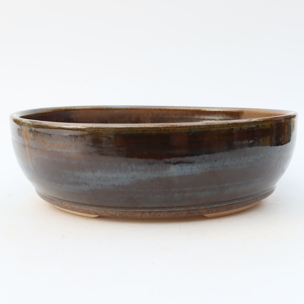 Ceramic bonsai bowl 20 x 20 x 6 cm, brown
