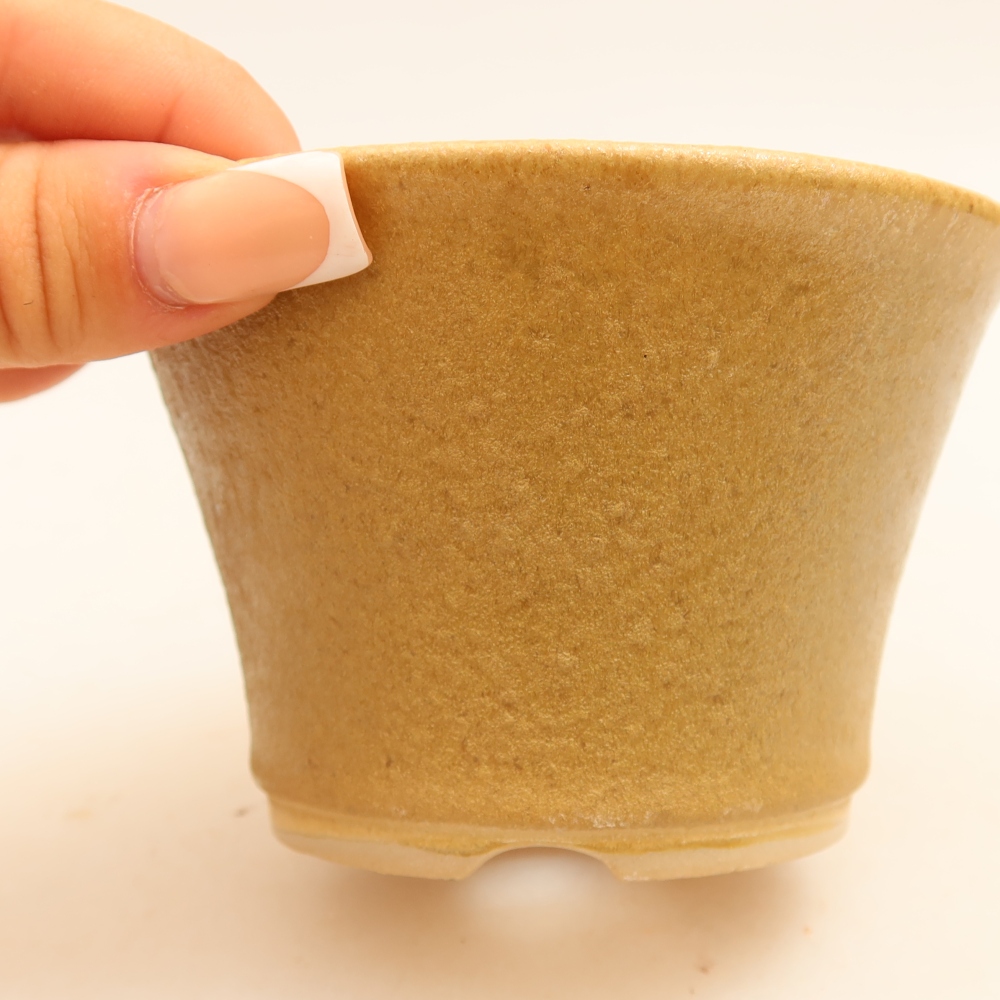 Ceramic bonsai pot, 11 x 11 x 7 cm, beige
