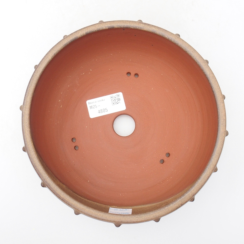 Ceramic bonsai bowl 19 x 19 x 7 cm, brown color