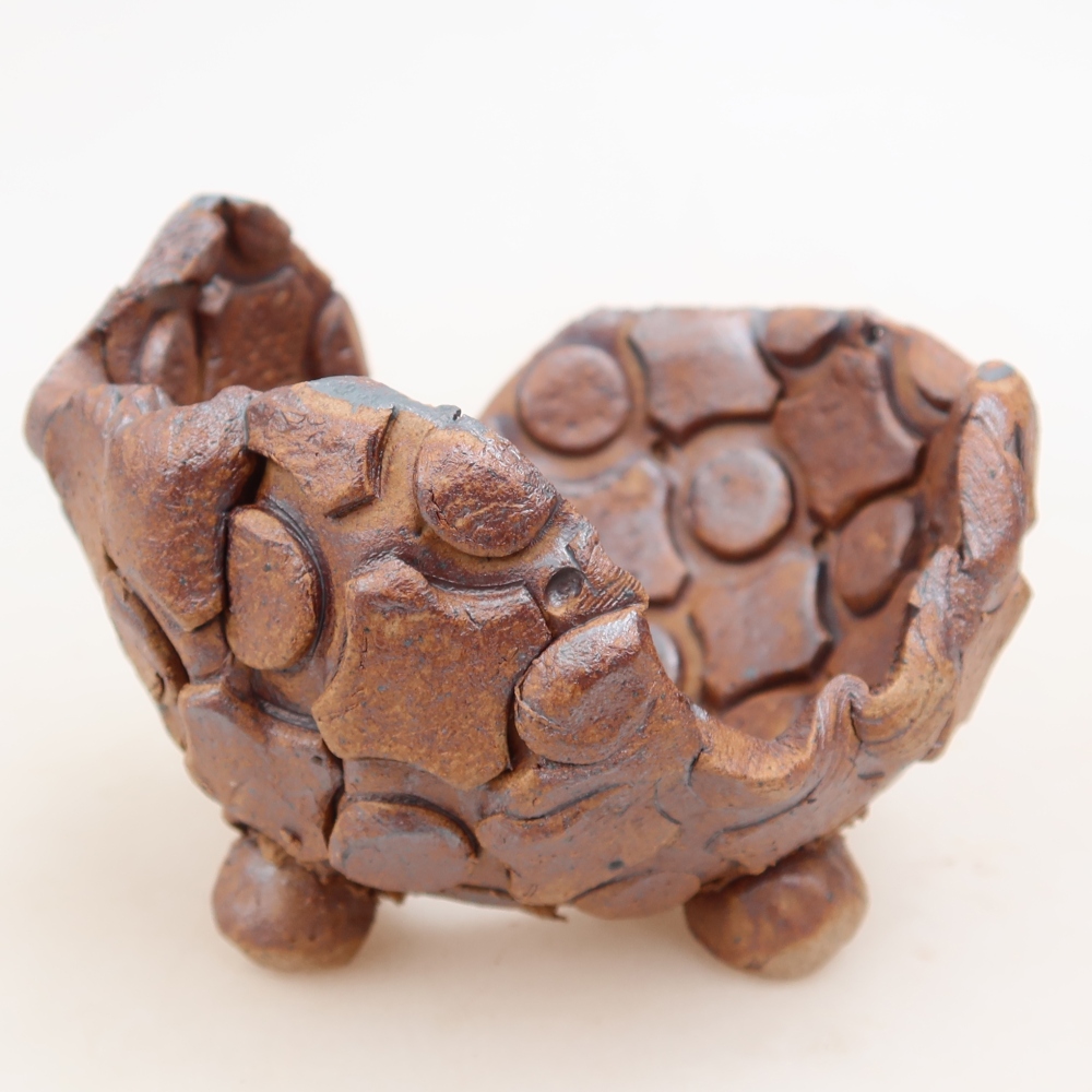 Ceramic Shell, 9 x 8 x 5.5 cm, brown