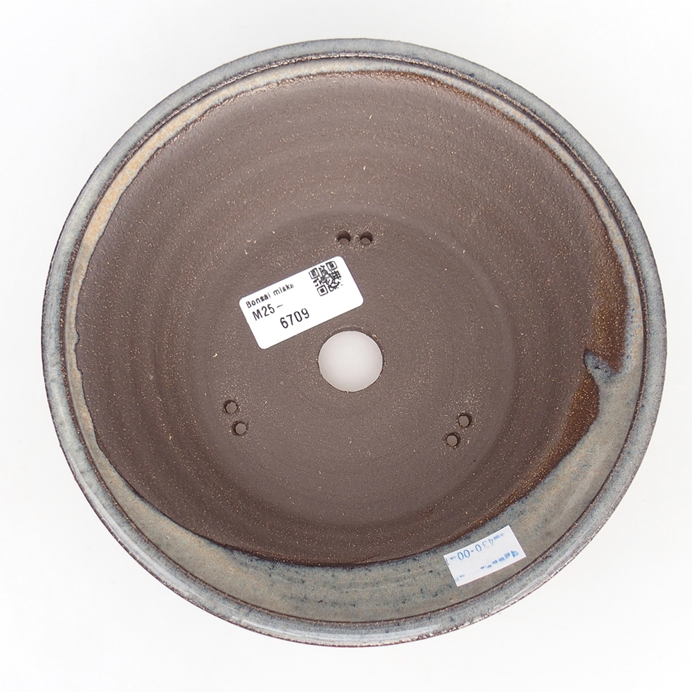 Ceramic bonsai bowl 19 x 19 x 6 cm, grey