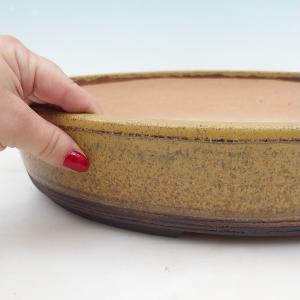 Bonsai bowl 38,5 x 31 x 7,5 cm , colour yellow