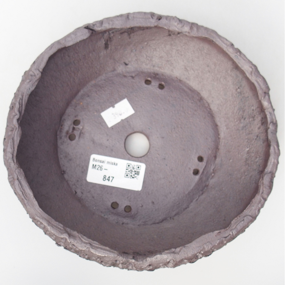 Ceramic bonsai bowl 18 x 17 x 5 cm, metal colour