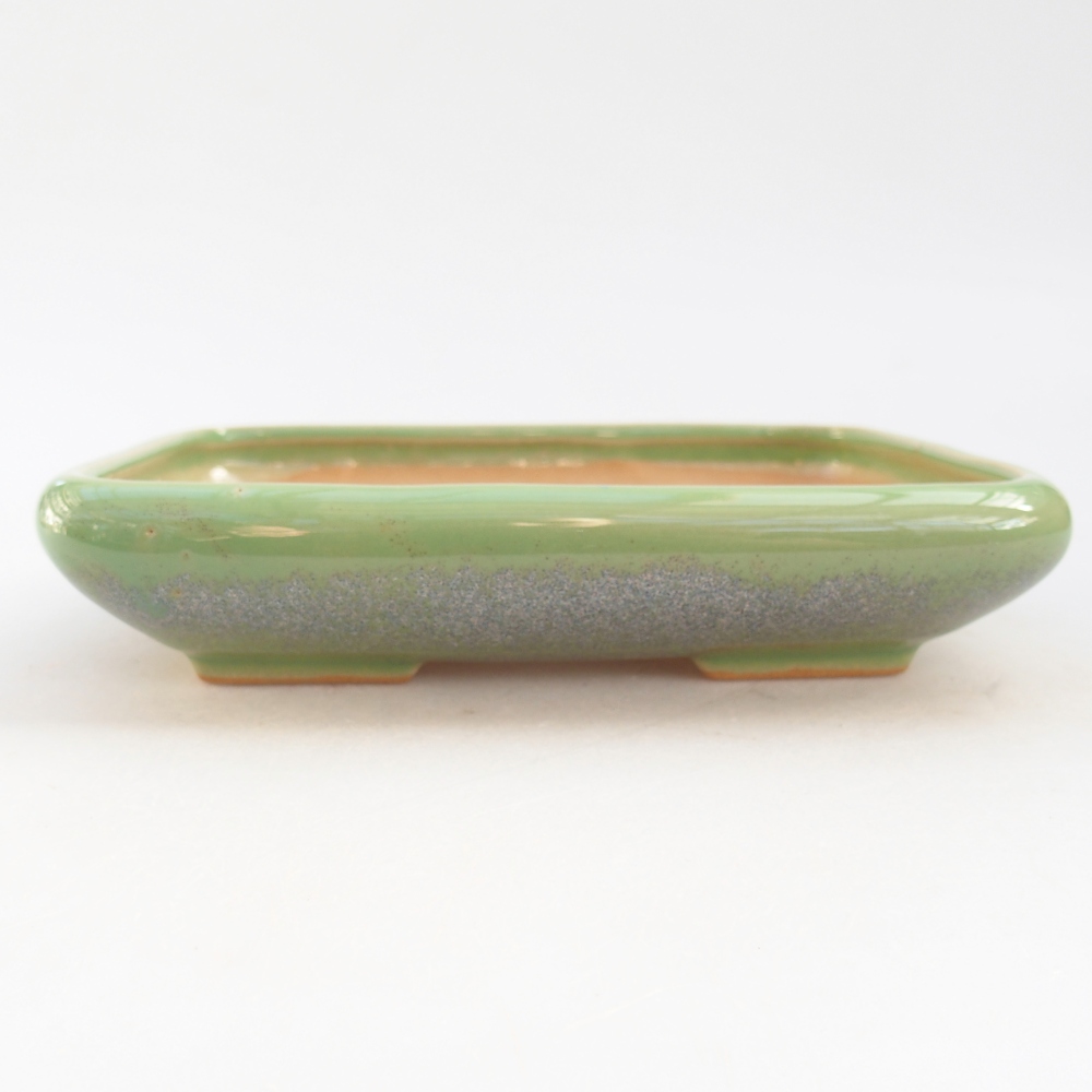 Ceramic bonsai bowl 16,5 x 13,5 x 3,5 cm, green