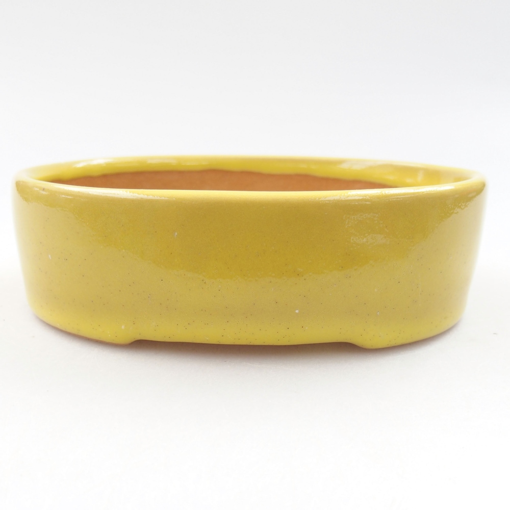 Ceramic bonsai bowl 13 x 10 x 4 cm, color yellow