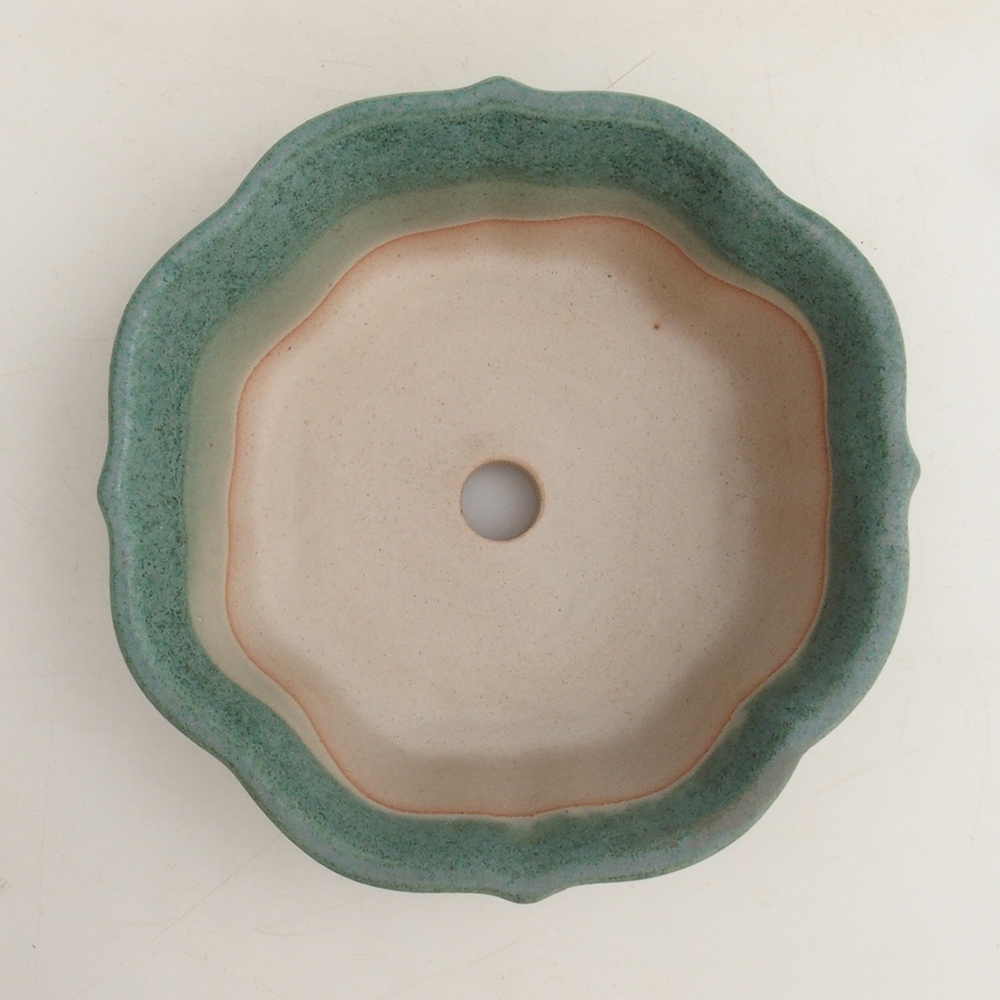 Bonsai bowl H16 - 14.5 x 14.5 x 5 cm. - green
