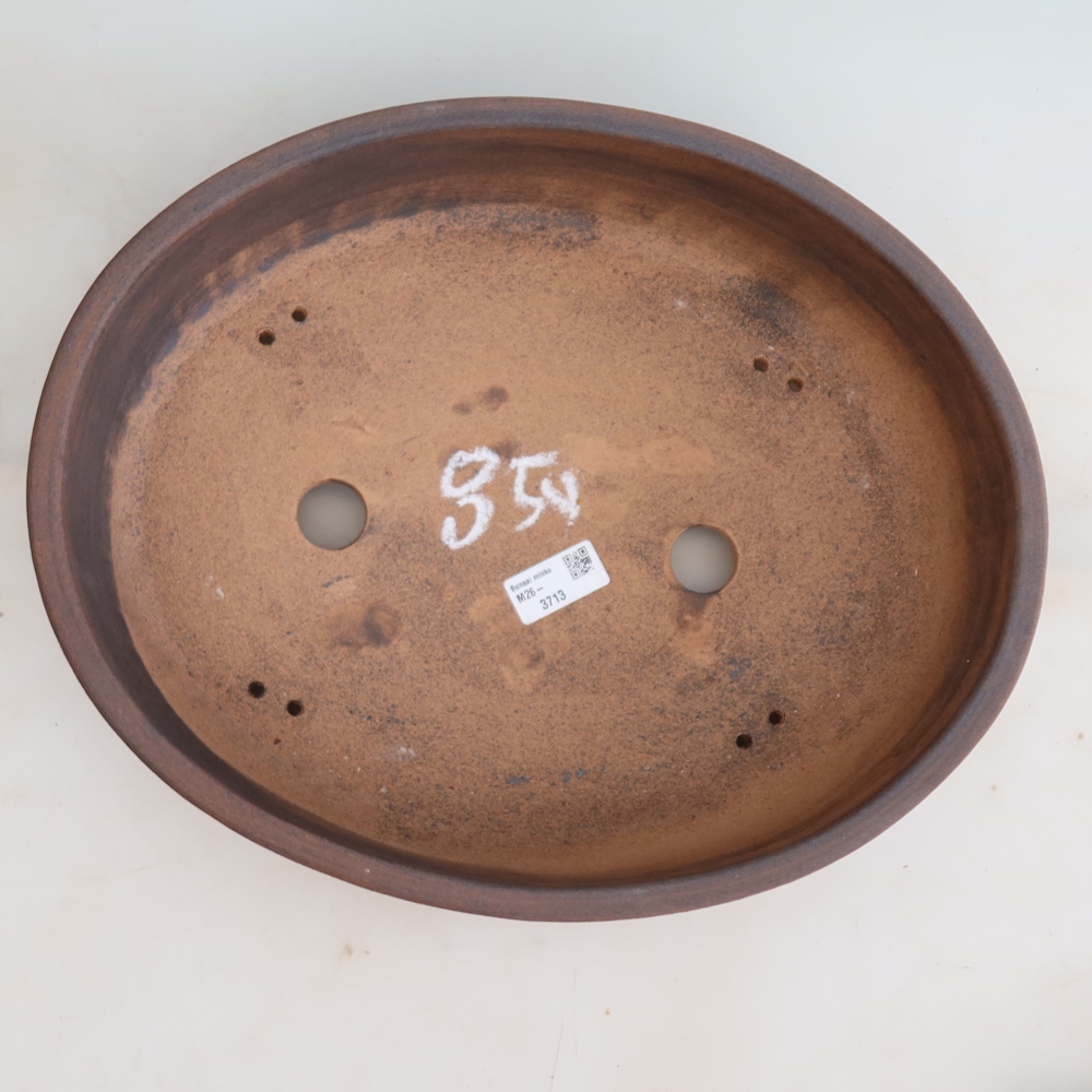 Ceramic bonsai pot, 38 x 30.5 x 8.5 cm, brown