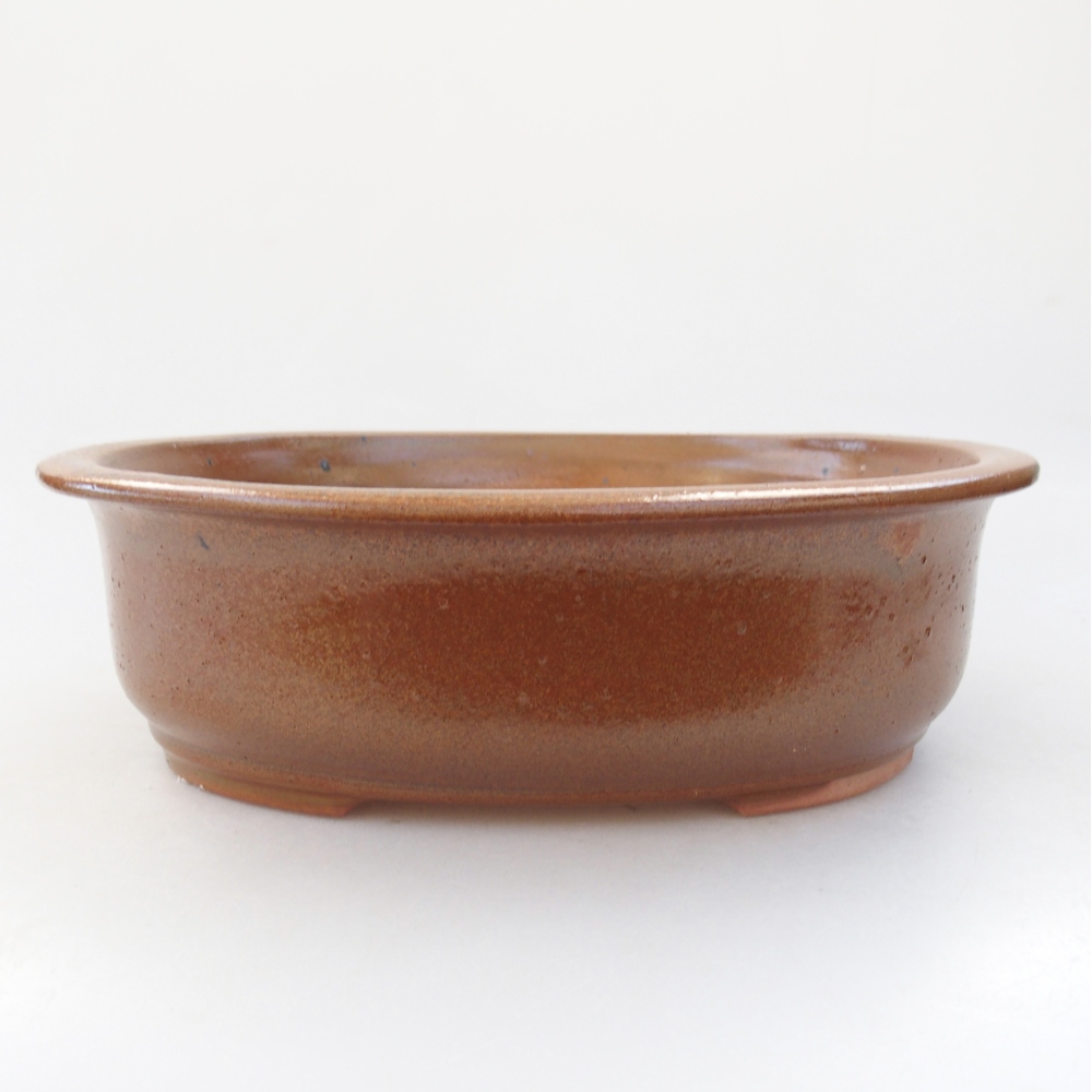 Ceramic bonsai bowl 23 x 19,5 x 8 cm, brown