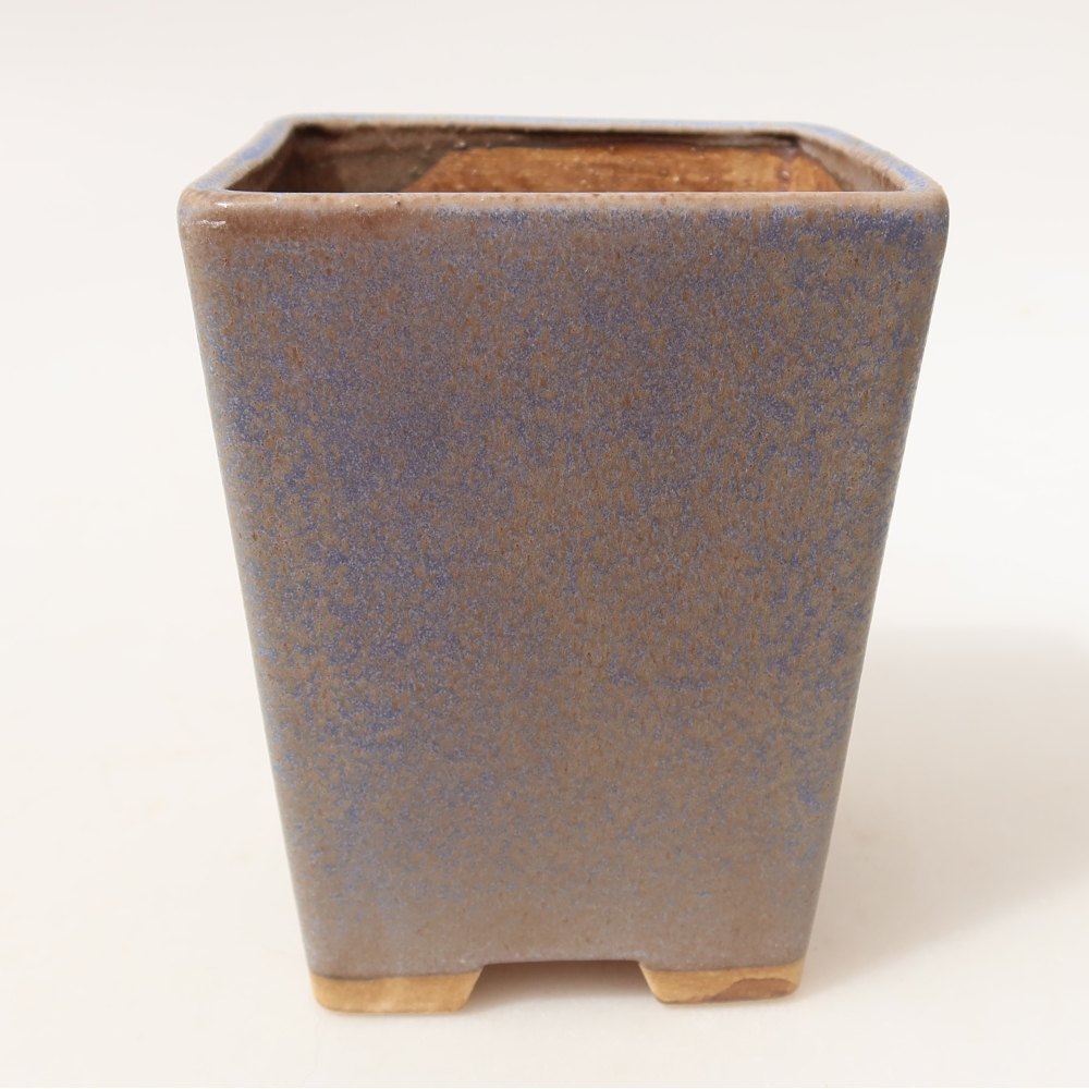 Ceramic bonsai pot, 8.5 x 8.5 x 10.5 cm, blue