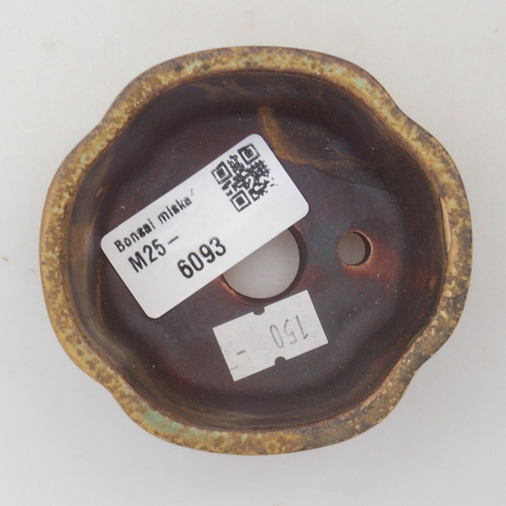 Ceramic bonsai bowl 7,5 x 7 x 3,5 cm, color green