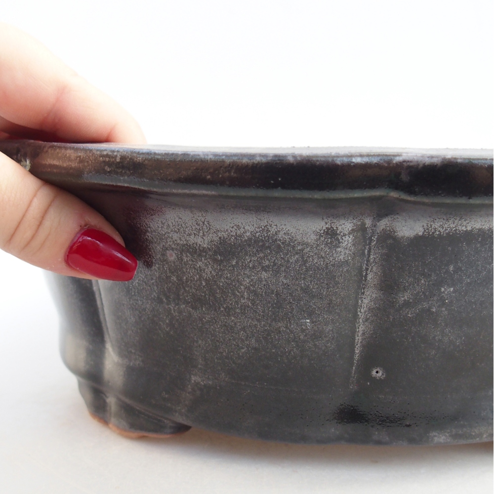 Ceramic bonsai bowl 27 x 27 x 8 cm, black