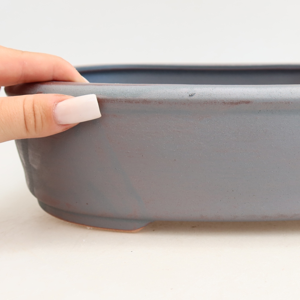 Ceramic bonsai pot, 31.5 x 24 x 8 cm, metallic color