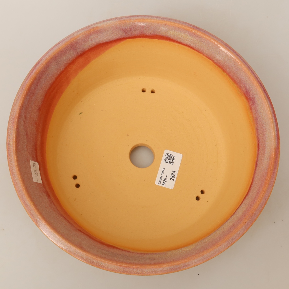 Ceramic bonsai pot, 25 x 25 x 8 cm, pink