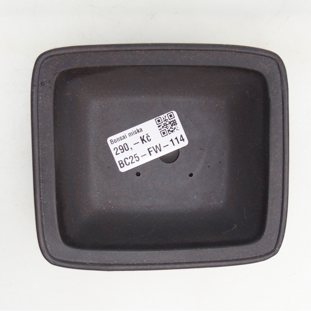 Ceramic bonsai bowl 12 x 11 x 4,5 cm, colour brownish ochre