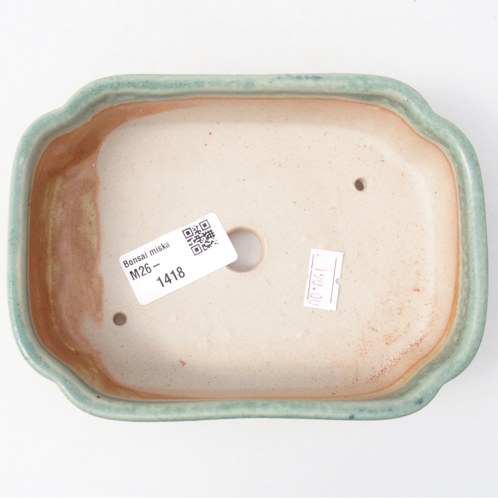 Ceramic bonsai bowl 16 x 11,5 x 4 cm, green