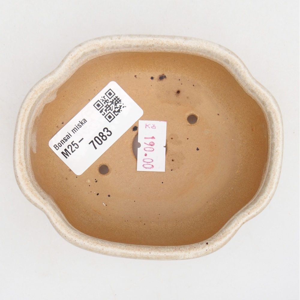 Ceramic bonsai bowl 10,5 x 9 x 3,5 cm, colour beige