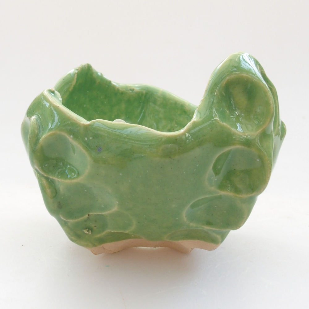 Ceramic shell 7 x 7 x 6 cm, color green