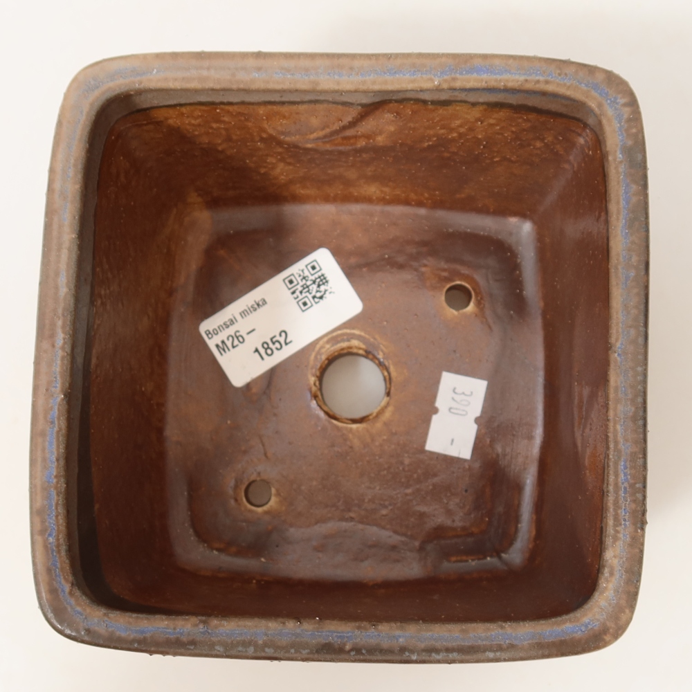 Ceramic bonsai pot, 13 x 13 x 8 cm, blue