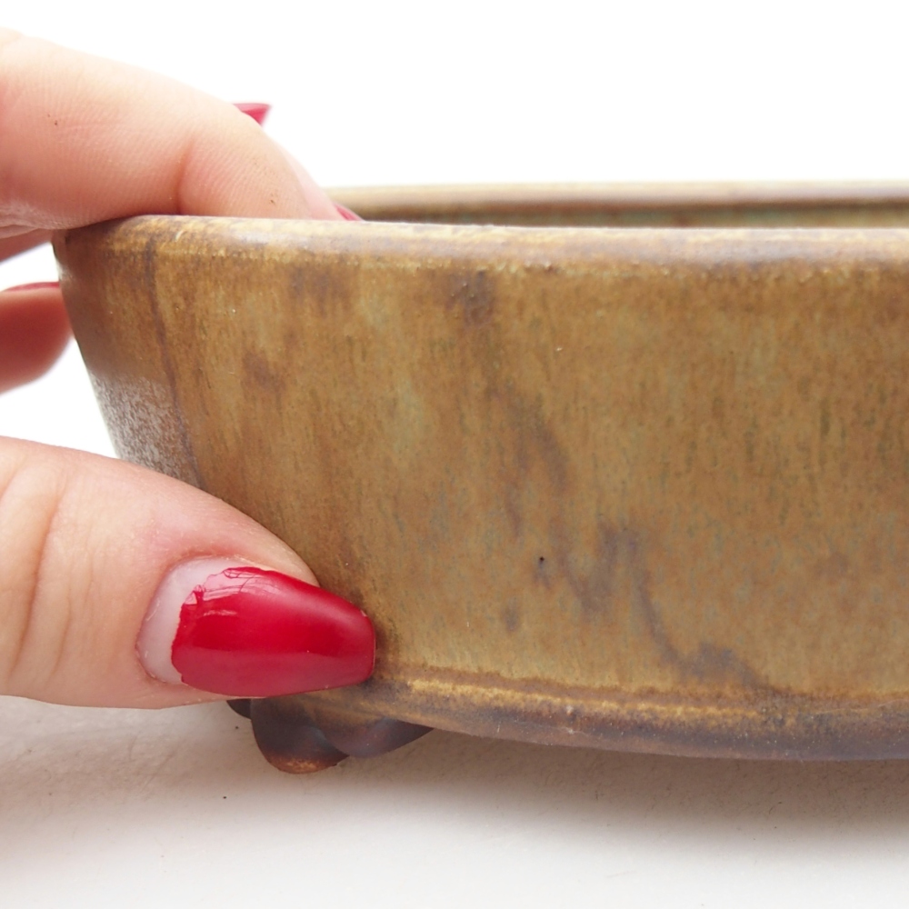 Ceramic bonsai bowl 15,5 x 15,5 x 5 cm, green